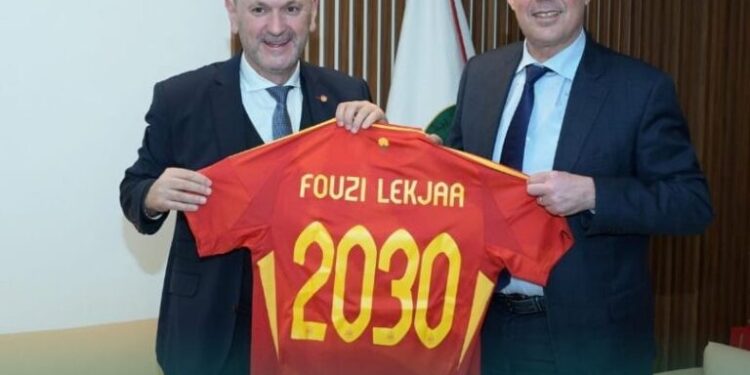 التنسيق المشترك لمونديال 2030.. لقجع يستقبل الرئيس الجديد للاتحاد الاسباني رافائيل لوزان