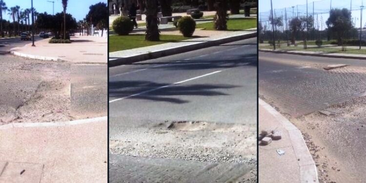 طلبة وأساتذة جامعة ابن زهر بأكادير يعانون من طريق محفرة.. والمجلس الجماعي خارج التغطية!