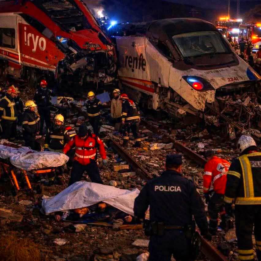 عاجل:حادث خطير لقطارين فائقَي السرعة بإسبانيا
