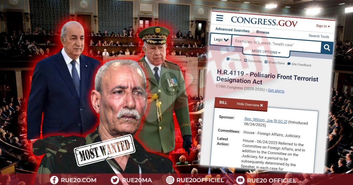 ارتفاع عدد النواب الموقعين على مشروع القانون الأمريكي ضد البوليساريو إلى 12 نائبًا